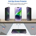 thumbnail image 5 of 2 Pack 6.7 Inch Privacy Screen Protector Compatible with iPhone 14 Plus/iPhone 13 Pro Max, 9H Tempered Glass Screen Film Guard Compatible for iPhone 14 Plus 2022/ iPhone 13 Pro Max 2021 Case Friendly, 5 of 7