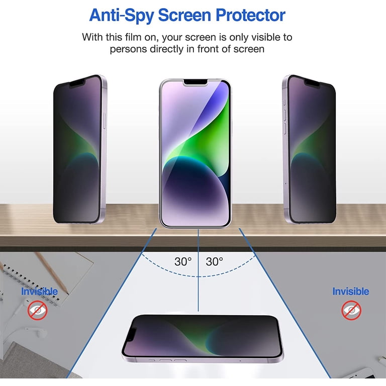 Jasinber Set De 2 Privacidad Anti-Spy Protector De Pantalla De Vidrio