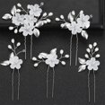 thumbnail image 2 of Flores acrílicas blancas plata plata juego de 5, 2 of 5