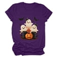 thumbnail image 5 of CAUYDY Halloween Shirts for Women T Shirt Holiday Graphic Crewneck Short Sleeve Tee Tops(Z03-Purple,M), 5 of 5