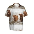 thumbnail image 3 of Xecao Yak print Hawaiian shirt - a stylish short-sleeve button-down for men, perfect for casual beach and tropical outings., 3 of 9
