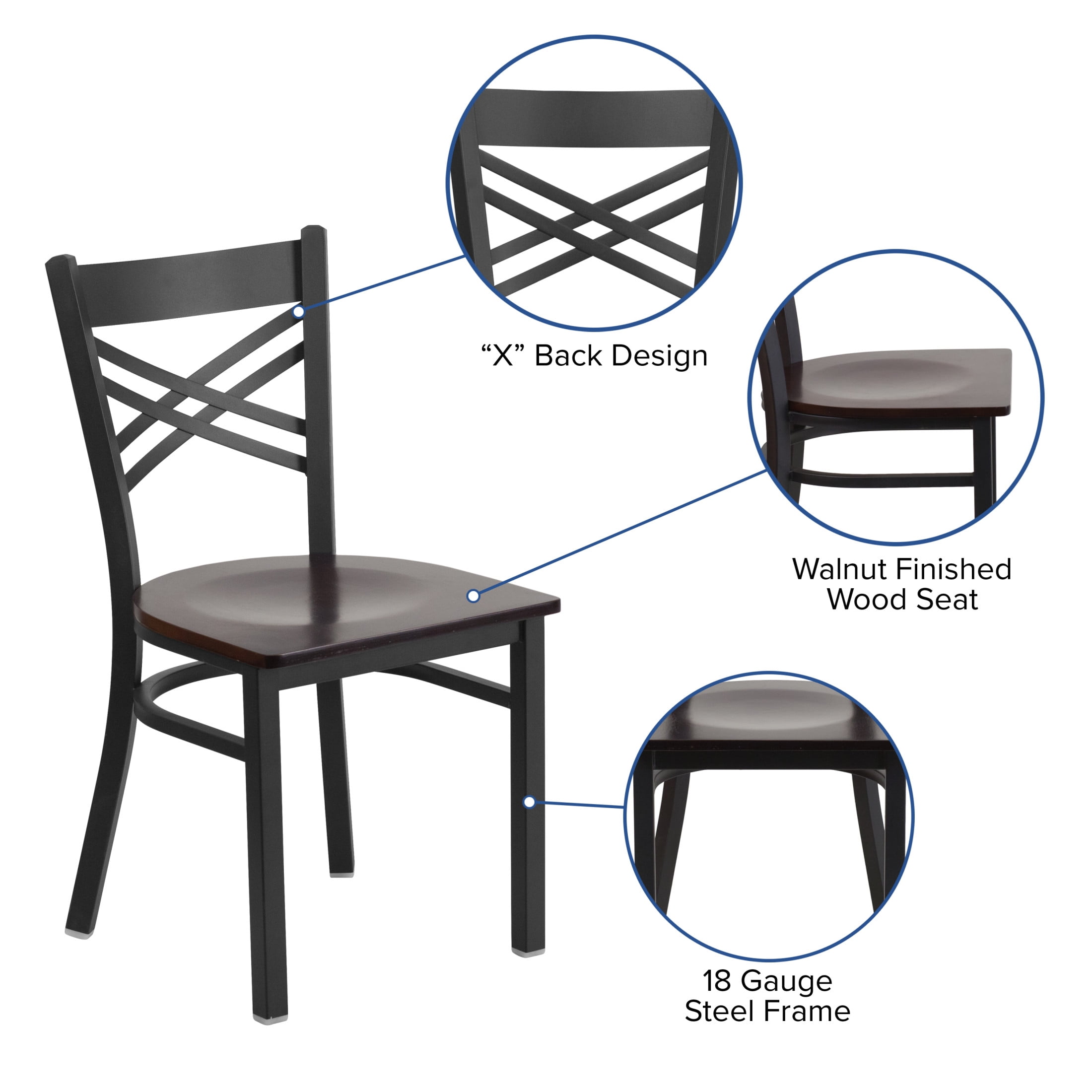 Flash Furniture HERCULES Series X Back Restaurant Chair - Thumbnail 5