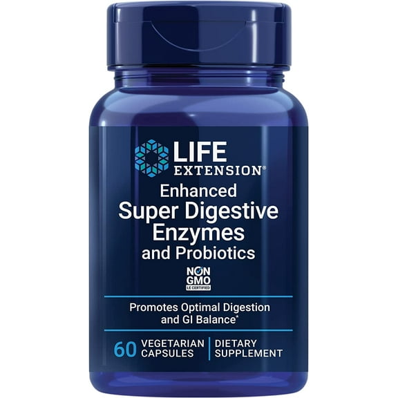 Life Extension - Enhanced Super Digestive Enzymes with Probiotics - 60 Capsules
