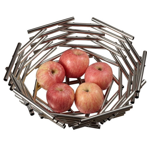 Visol  Girard Large Stainless Steel Fruit Bowl - Silver