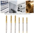 thumbnail image 3 of Spiral Fluted Tap High Speed Steel Tap, Gold Hand Tool Tap Spiral Tap, for Steel Plate Processing Stainless Steel, 3 of 8