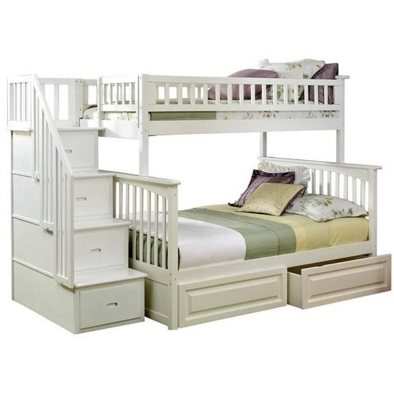 Leo & Lacey Twin Over Full Staircase Storage Bunk Bed