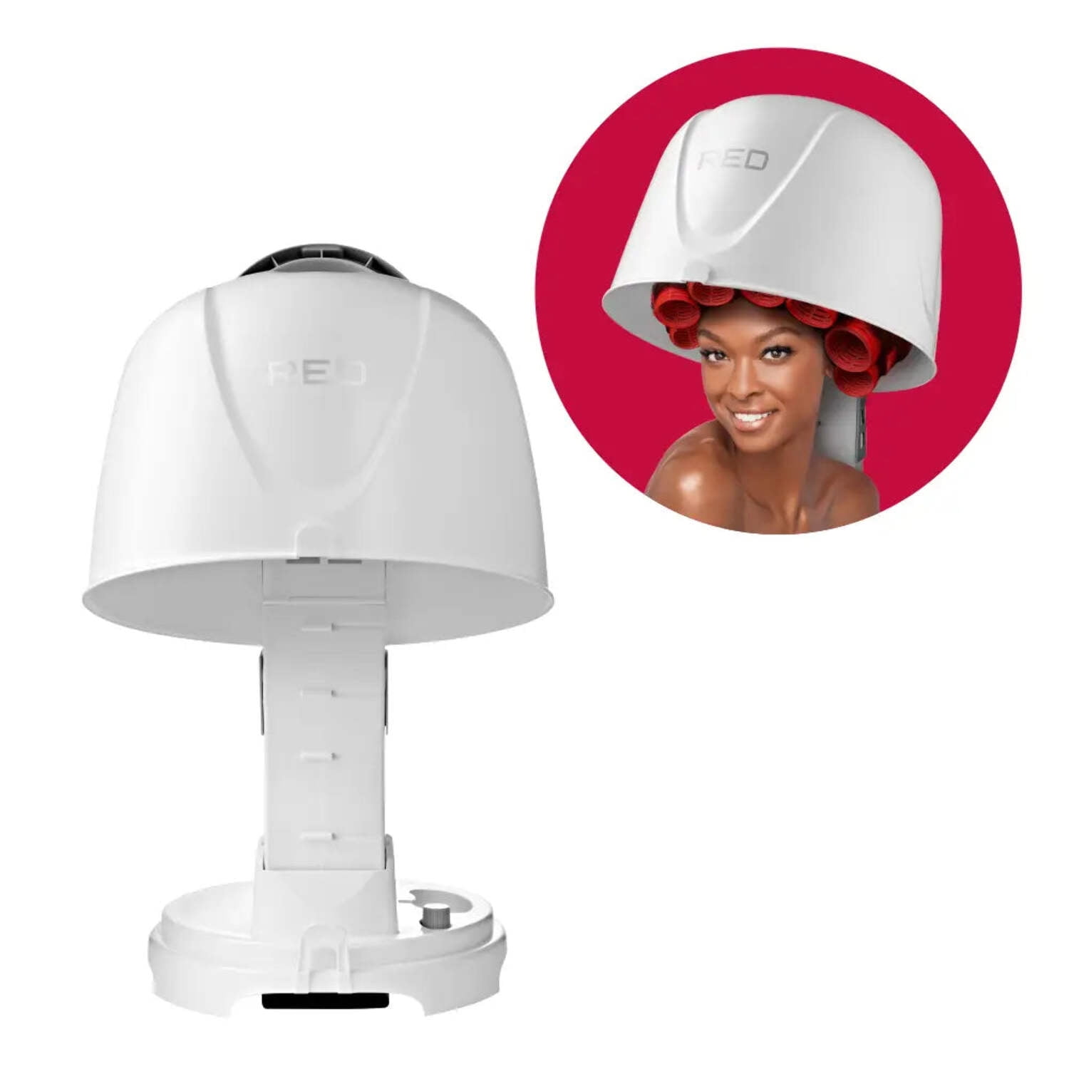 Red by Kiss 3000 Ceramic Tourmaline Professional Hood Dryer, 4 Heat Settings Blow Dryer for Home & Salon, Height Adjustable Convenient Big Hood Size Extra Coverage (1875 Wattage)