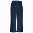thumbnail image 7 of Ccpelsie Girls Straight Leg Casual Pants Baggy Fit Lounge Sweatpants Elastic Waist Soft Joggers with Pockets Spring Everyday Wear(A01-Navy,6-8 Years), 7 of 7