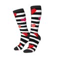 thumbnail image 2 of Fotbe Hearts And Lines1 print Women's Men's Novelty Crew Socks Cotton Socks Knee High Socks for Walking,Running,Nurses,Pregnancy, 2 of 8