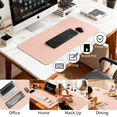thumbnail image 5 of PU Leather Desk Pad, Non-Slip Waterproof Desk Mat, Large Office Mouse Pad, Full Coverage Desk Blotter Mat with Strap, Writing & Mouse Pad for Office & Home(Light Pink, 31.5”x15.7”), 5 of 8