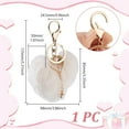 thumbnail image 2 of 1pc Heart Pom Pom Keychains Fuzzy Ball Keychain with Imitation Pearl Fluffy Keyring for Gifts Bag Decoration Fibre, 2 of 8