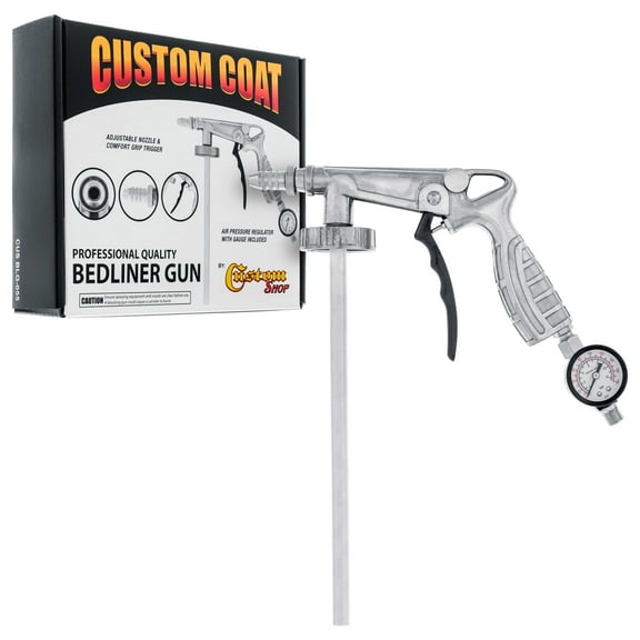 Custom Coat Professional Quality Bedliner Application Gun with Regulator - Fits 1L U-POL Bottles