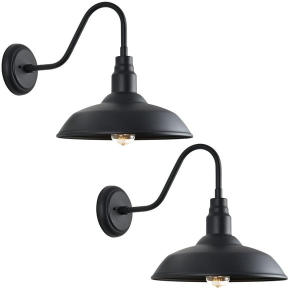 Juego de 2 lámparas de pared exterior GOALPLUS con brazo articulado negro de 35 cm