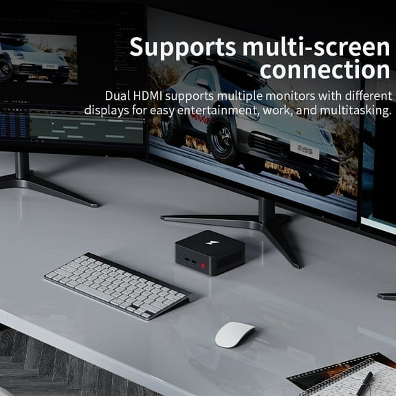PTZZHEDM Mini PC Intel N100 16GB RAM 512GB SSD, Wi-Fi 6 Bluetooth, Dual 4K HDMI, Compact Desktop Computer for Home & Office