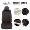 thumbnail image 3 of Fundas para asientos de coche CAROMOP, piel sintética, 2 partes delanteras, negras y rojas, 3 of 8