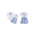 thumbnail image 2 of BemeyourBBs 2Pcs Newborn Baby Boy Baptism Day Gentleman Outfit Summer Clothes Lapel Neck Short Sleeve Button Down Bowtie Shirt Romper and Suspender Shorts Set, 2 of 9
