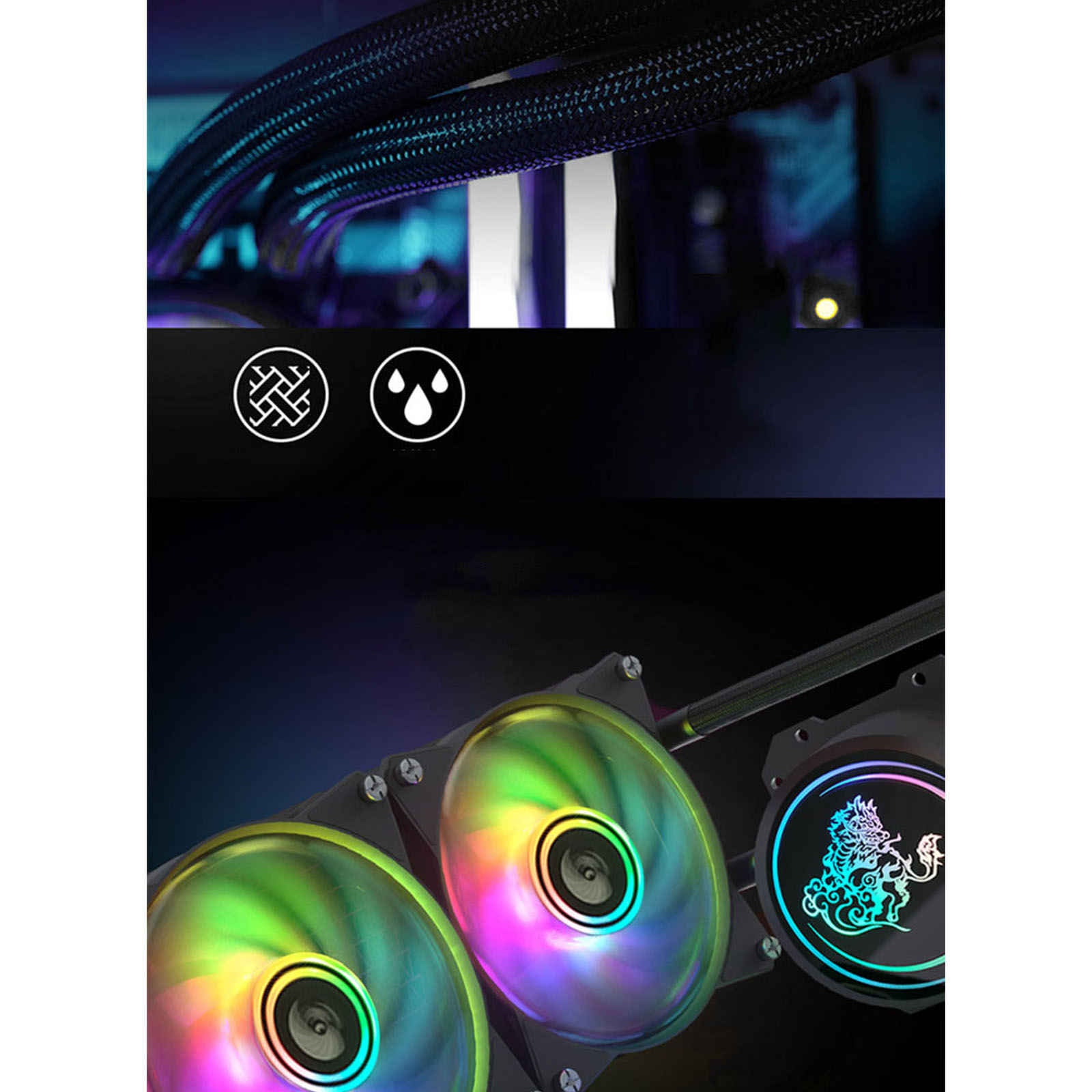 CPU Liquid Cooler ARGB CPU Water Cooler for LGA 2066/2011 V3 2011 115X AM4/AM3+/AM3/FM2+ High Efficiency Radiator
