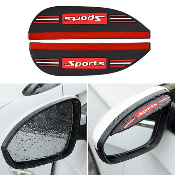 SPRING 2Pcs Car Rearview Mirror Rain Eyebrow Visor Carbon Fiber Car Rearview Side Snow Sun Visor Rain Cover Car Mirror Accessories