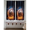 thumbnail image 6 of Bedroom Curtains 63 Inches length, Baseball, Window Treatment Curtain Drapes, Sports Theme Gradient Orange Blue Black Rod Pocket Curtain Panels for Living Room Kitchen, 42"x63", 2 Panels, 6 of 7