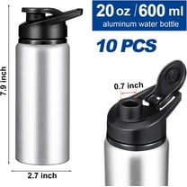 Water Bottle Bulk 20 oz Aluminum Reusable Bottles Lightweight Snap Lid Water Cups Easy Carry Leak Proof Travel Tumbler for Gym Sports Camping Hiking Fishing
