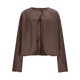 thumbnail image 4 of HongQid Women's Wool Blend Fall Business Cardigan Collarless Long Sleeve Button Jacket, 4 of 6