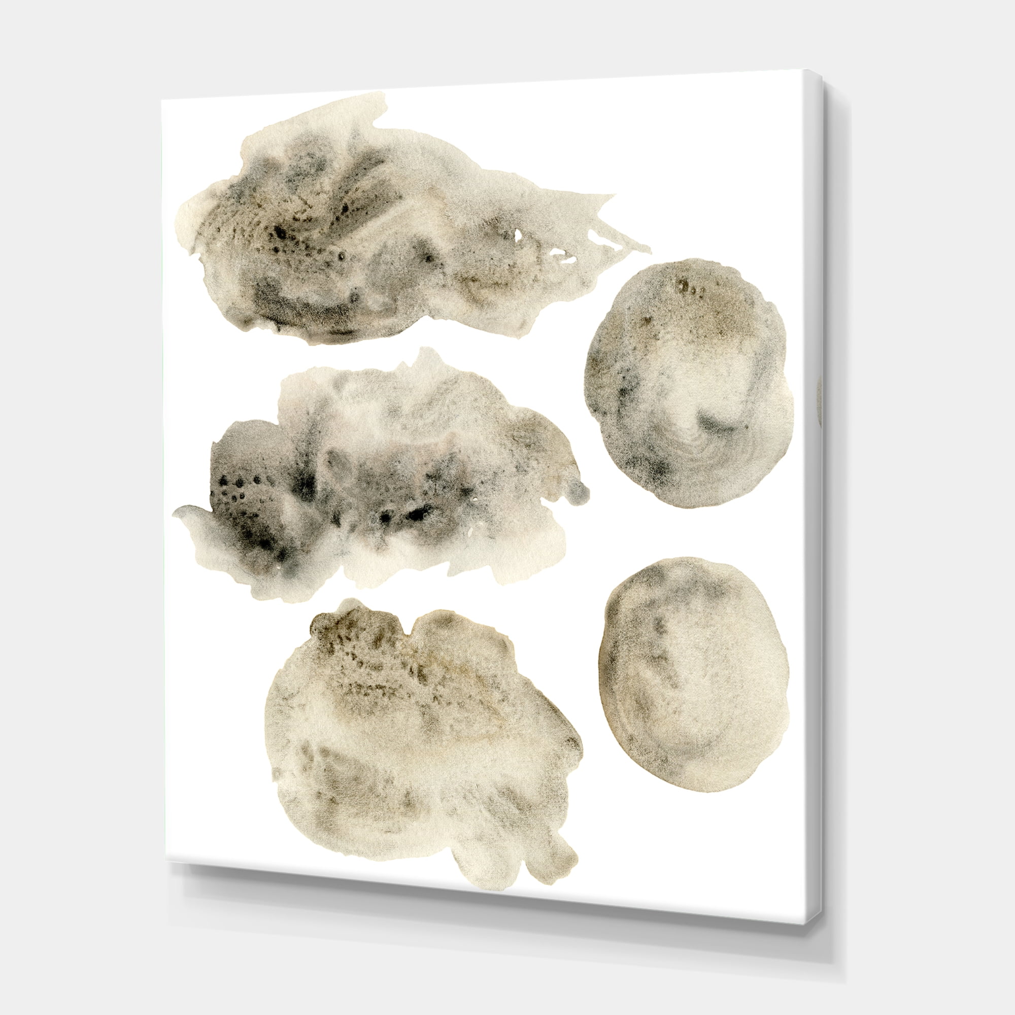 Designart ' Golden Beige and Grey Clouds II ' Modern Canvas Wall Art Print