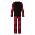 thumbnail image 5 of Elippeo Family Matching Christmas Pajamas, Letter  Deer Head Print Long-Sleeved Tops + Plaid Trousers Sleepwear Outfits, 5 of 10