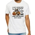 thumbnail image 2 of I Can’t Argue With My Husband – He’s Older Than Me T-Shirt Raccoon Pumpkin Halloween Graphic Tee, 2 of 5