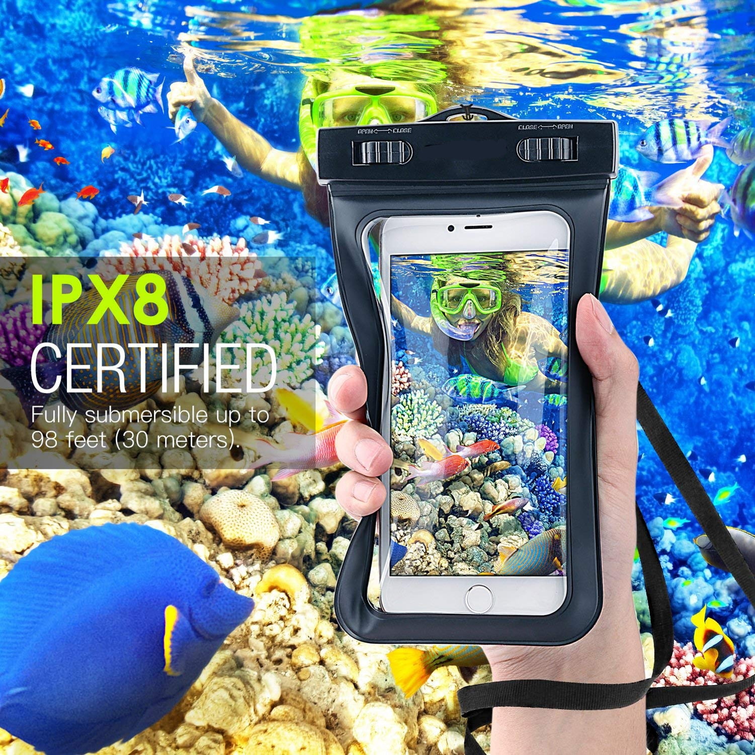 Underwater Waterproof Case for Cricket Icon 5/4 - Bag Floating Cover Touch Screen IPX8