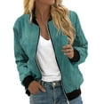 thumbnail image 1 of Duoif Veste pour Femmes, Veste Décontractée à Imprimé Tendance pour Femmes, Cardigan à Fermeture Éclair, Haut de Veste pour Femmes Vert Pâle L, 1 of 5