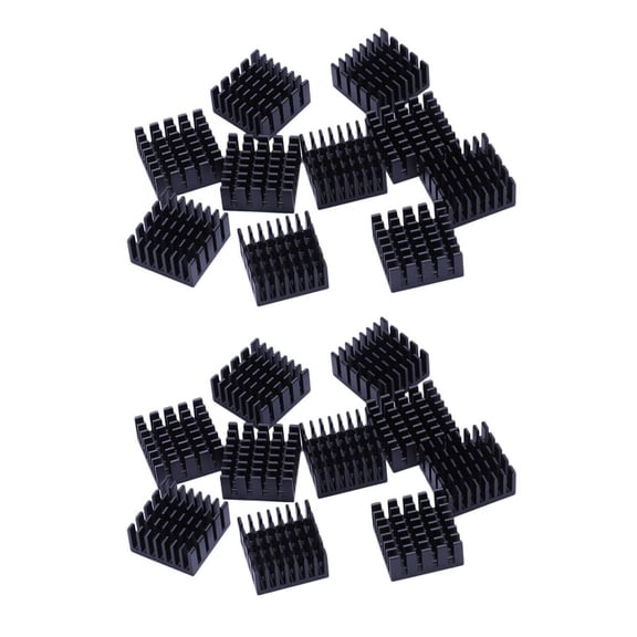 20 Pcs Black Aluminum Cooler Radiator Heat Sink Heatsink 20mm x 20mm x 10mm