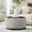 White and Gray Striped, variant on 30 Inch Round Storage Ottoman, Ottoman Coffee Table with Lift Off Lid, Boucle Modern Ottomans with Storage for Living Room, Bedroom, Apartments (Light Brown Striped)