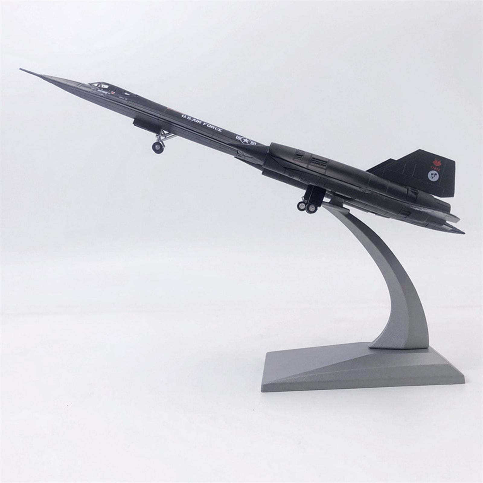 Alloy Diecast 1:144 Blackbird 71A Fighter with Display Stand,Metal Plane Model for Shelf Office Desktop Room Ornaments