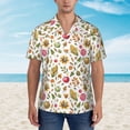 thumbnail image 2 of Sikiie Fall Fruits And Vegetables Print Men's Hawaiian Shirt, Summer Beach Button Pocket Short Sleeve T-Shirt,3X-Large, 2 of 7