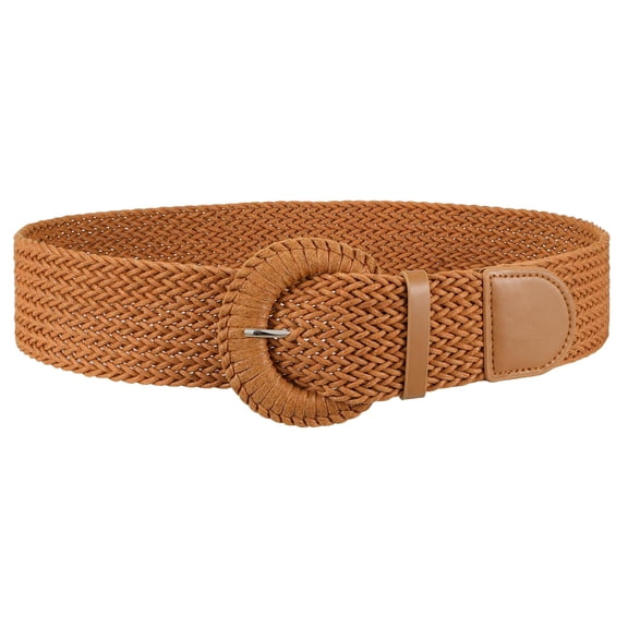 SUOSDEY Women Woven Wide Belt for Dress Fashion Rattan Braided Waist Belt Straw Raffia Boho Belt for Jeans