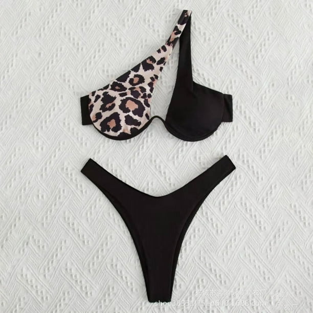WILLBEST Bikini de Mujer, Traje de Baño de Color, Sexy, para Mujer, con Aros En Los Hombros, Bikini, Traje de Baño Bikini