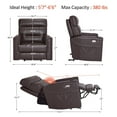 thumbnail image 5 of MCombo 380lbs Oversized Dual Motors Lay Flat Power Lift Recliner Chair with 27'' Extra-Wide Seat for Heights 5'7''-6'6" Big and Tall People, Faux Leather(Dark Brown), 5 of 11