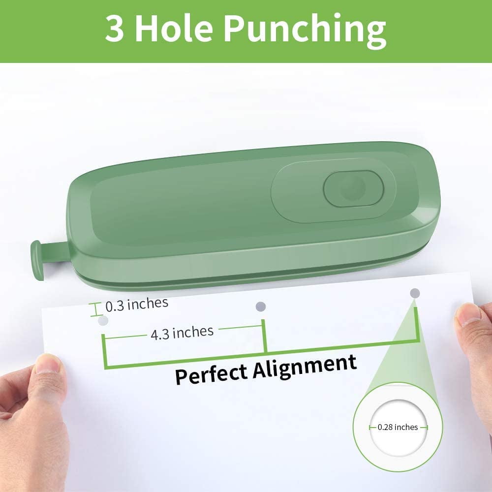 AFMAT Electric 3-Hole Punch, AC or Battery,Effortless Punching, Long Lasting Paper Punch for Office Studio