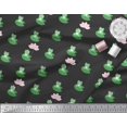 thumbnail image 3 of Soimoi Poly Georgette Fabric Lotus & Frog Kids Print Fabric by The Yard 52 Inch Wide, 3 of 3