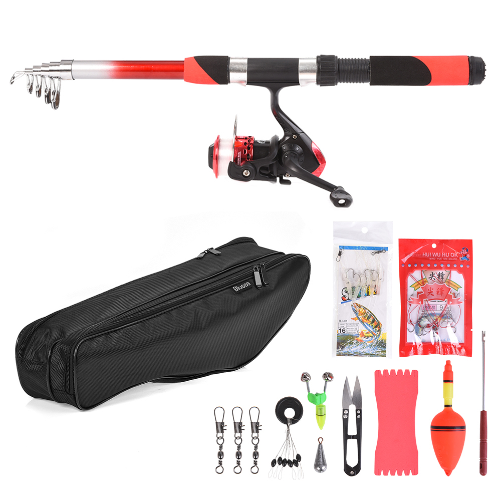 Blusea Fishing Reel Rod Combo Telescopic Fishing Rod and Spinning Reel