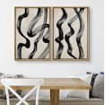 thumbnail image 3 of IDEA4WALL Framed Canvas Print Wall Art Set Sketchbook Black Swirl Brush Strokes Digital Art Duotone Abstract Shape Retro Art Modern Wall Decor Minimal Zen Artwork for Home Decor -, 3 of 5