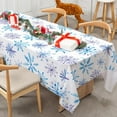 thumbnail image 4 of Christmas Snowflake Tablecloth Winter Wonderland Table Cloth Rectangle Blue Purple Snowflake Table Cover for Xmas Holiday Kitchen Dining Table Decor, 60 x 102 Inch, 4 of 6