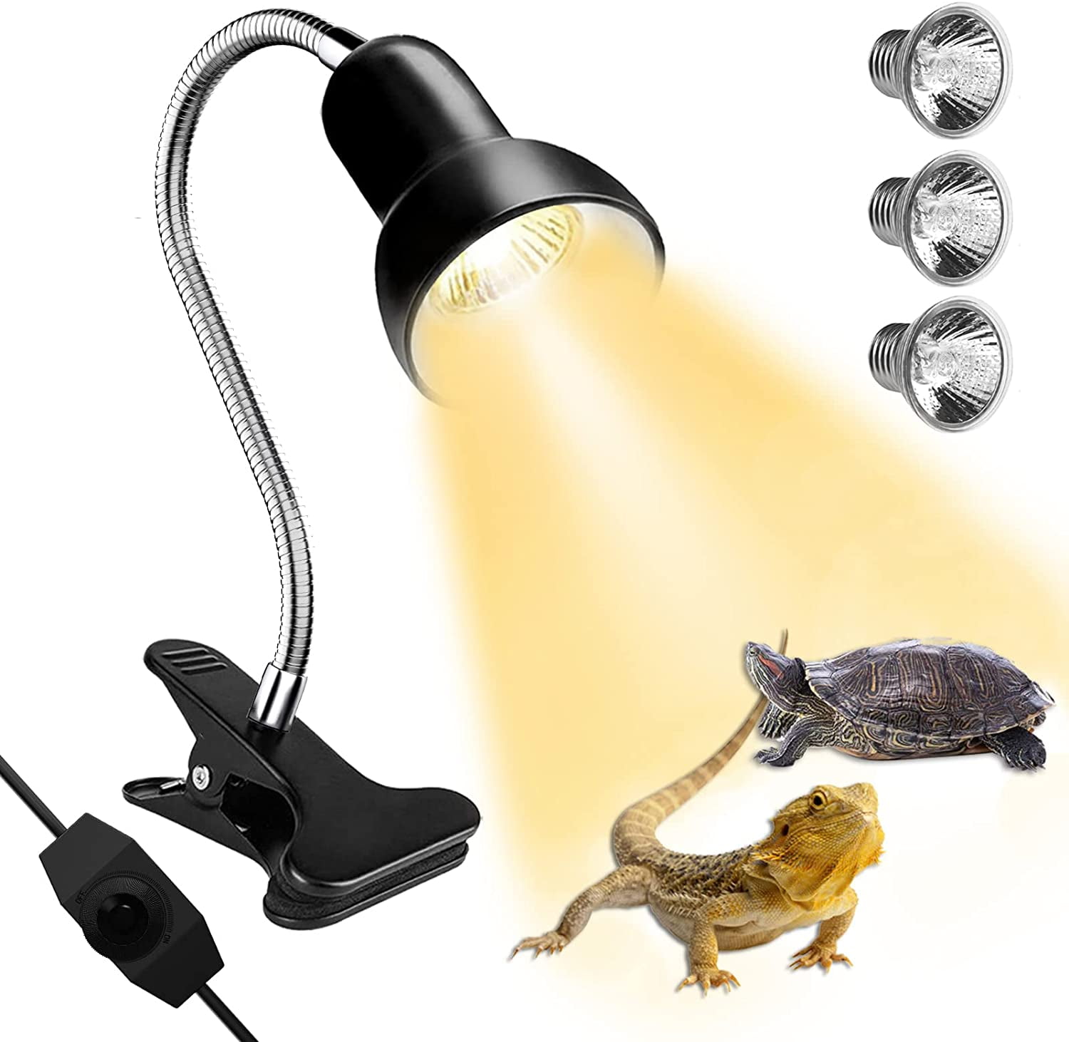 25W+50W Basking Light for Reptiles,E27 UVA+UVB Heat Spotlight with Holder with 360 °Rotating Clip & Power Supply for Reptiles/Amphibians/Lizards/Turtles/Snakes Aode Tortoise Heat Lamp 25W+50W Basking Light for Reptiles,E27 UVA+UVB Heat Spotlight with Holder with 360 °Rotating Clip & Power Supply for Reptiles/Amphibians/Lizards/Turtles/Snakes Aode Tortoise Heat Lamp
