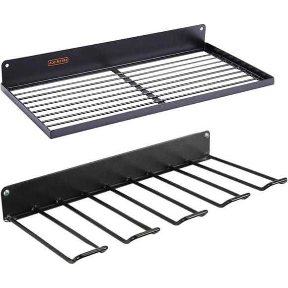 Power Tool Garage Storage Rack Wall Mounted Heavy Duty Accessory for Garage Cabinet Easily Install Versatile Sturdy, Set of 2Pcs