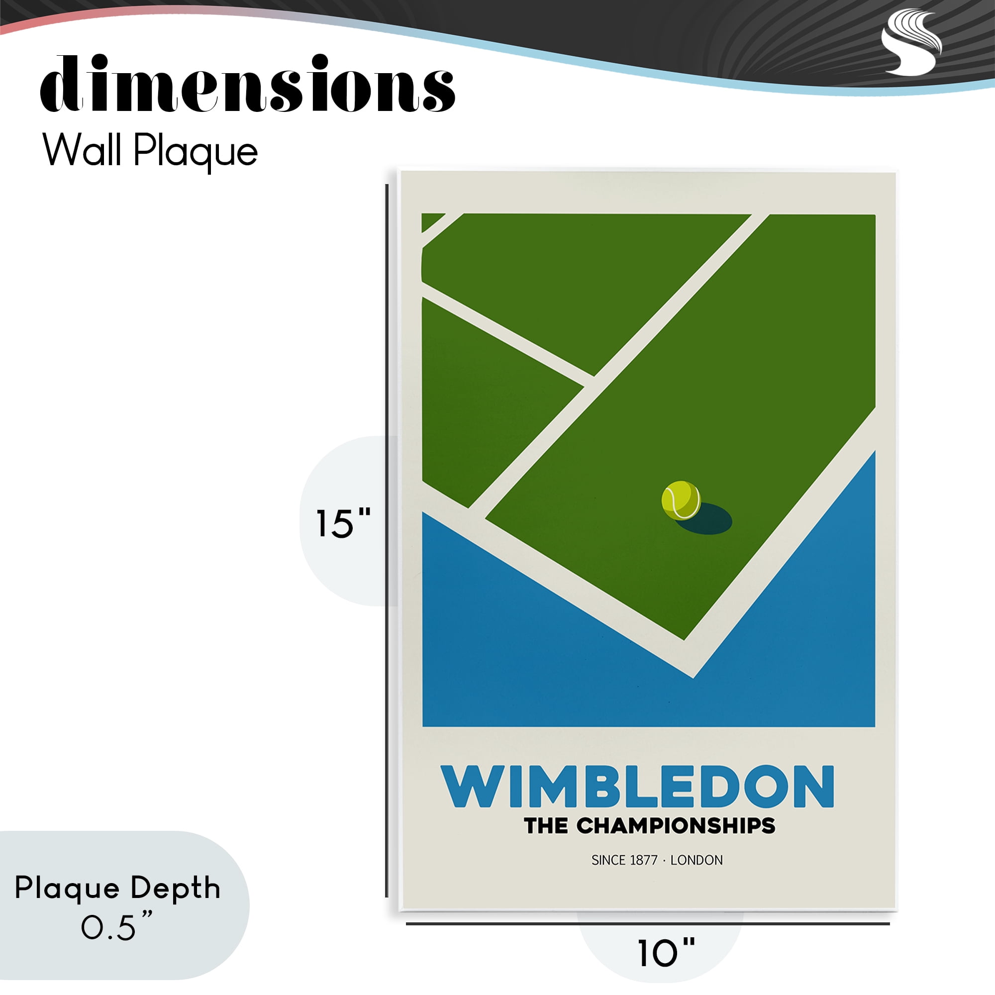 Stupell Industries Wimbledon Tennis Court Wall Plaque Art, design by Andreas Magnusson