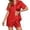 Red, variant on Ekouaer Womens Satin Silk Pajamas Set Short Sleeve Sleepwear Button Down Top and Shorts Loungewear 2 Piece Pjs Set