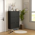 thumbnail image 2 of HOMCOM Shoe Storage Cabinet with 3 Flip Drawers for 18 Pairs of Shoes Black, 2 of 10