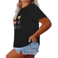 thumbnail image 2 of Anbech Love Heart Plus Size T-Shirts for Women Graphic Valentine's Day Short Sleeves Tees T-Shirt with Round Neck, 2 of 8