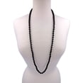 thumbnail image 3 of 36 Inch 8MM Matte Finish Semi-precious Genuine Black Onyx Stone Long Endless Infinity Beaded Strand Necklace., 3 of 4