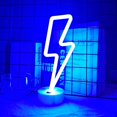 thumbnail image 3 of Lámpara de letrero de neón Lightning JAMW con iluminación LED para dormitorio base azul, 3 of 5
